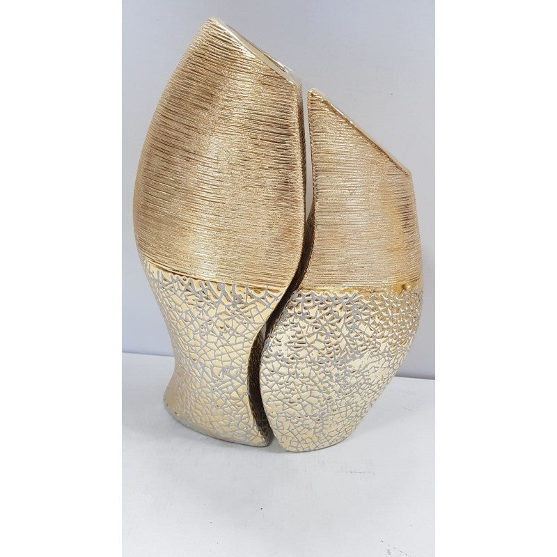 166053 Луксозна ваза в златисто от две части 26.5см