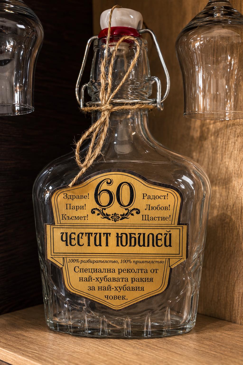 Подаръчен сет за ракия "Честит юбилей 60"
