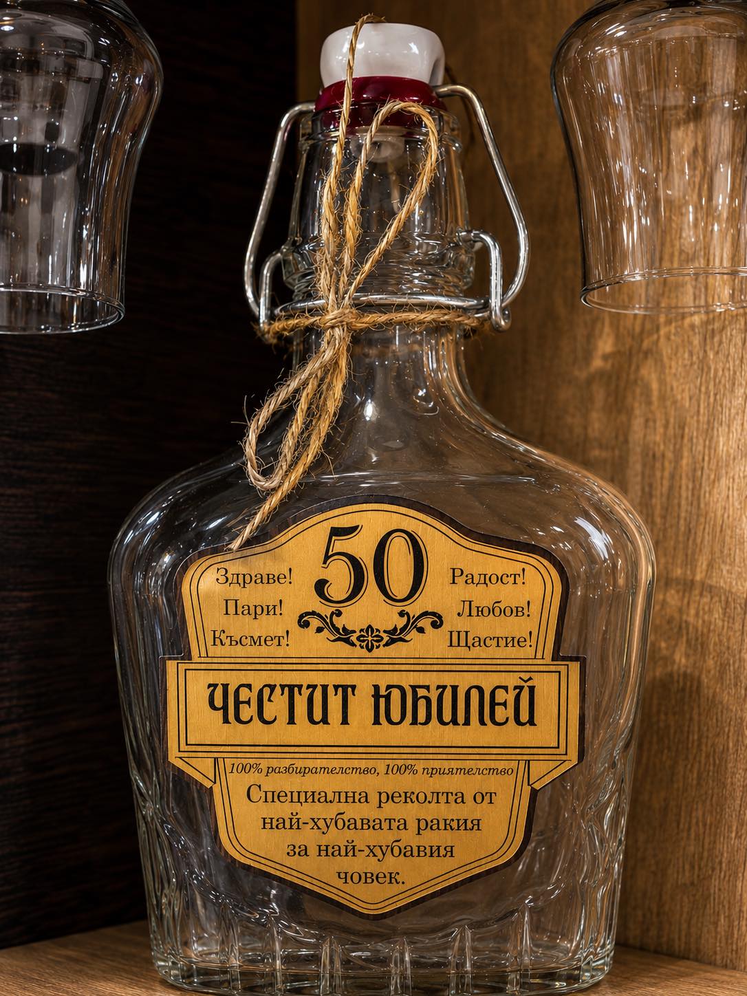 Подаръчен сет за ракия "Честит юбилей 50 "