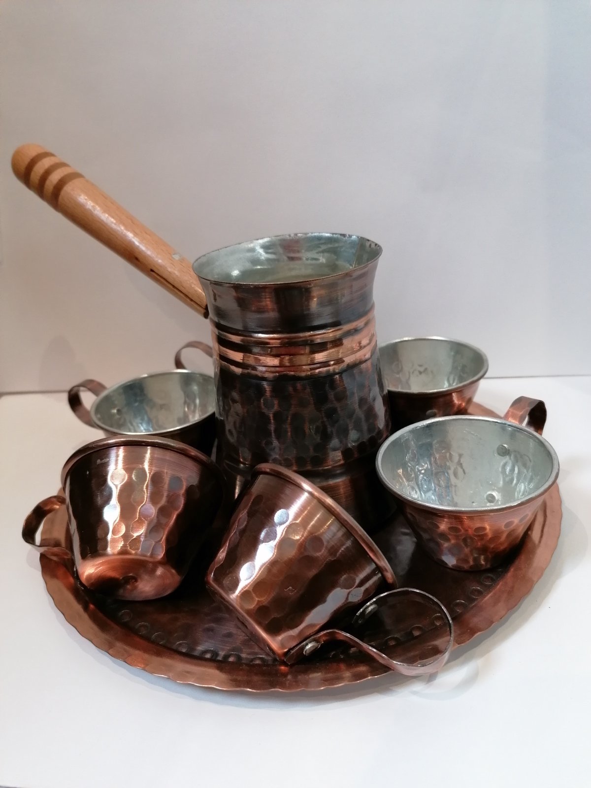 Copper Turkish coffee set