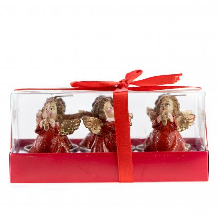 MH40: Christmas candles angels red 6pcs.