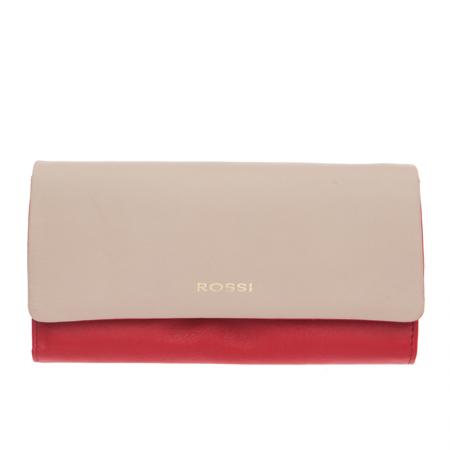 RSL06143: Women's wallet in Deep red and milk with cocoa - ROSSI