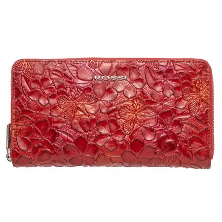 RSC0420: Women's purse red with flowers - ROSSI