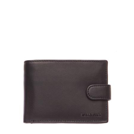 SFT0402: Men's black wallet SILVER FLAME - Buffalo collection