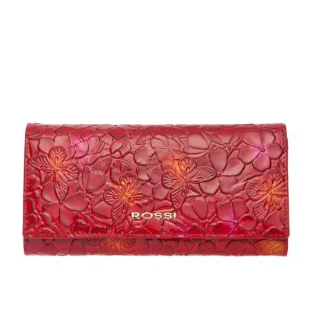 RSC0120: Women's purse, red with flowers - ROSSI
