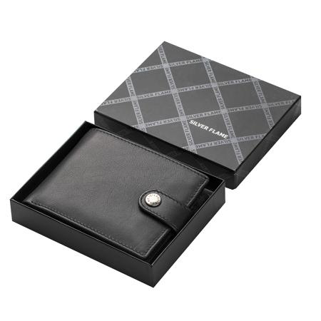 SFT1018: Men's wallet in brown SILVER FLAME - Button collection