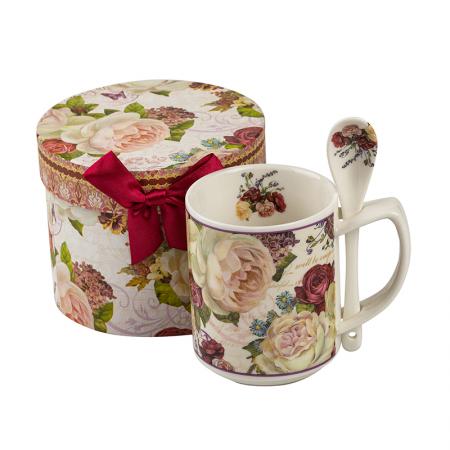 952861: Cup with a spoon of roses