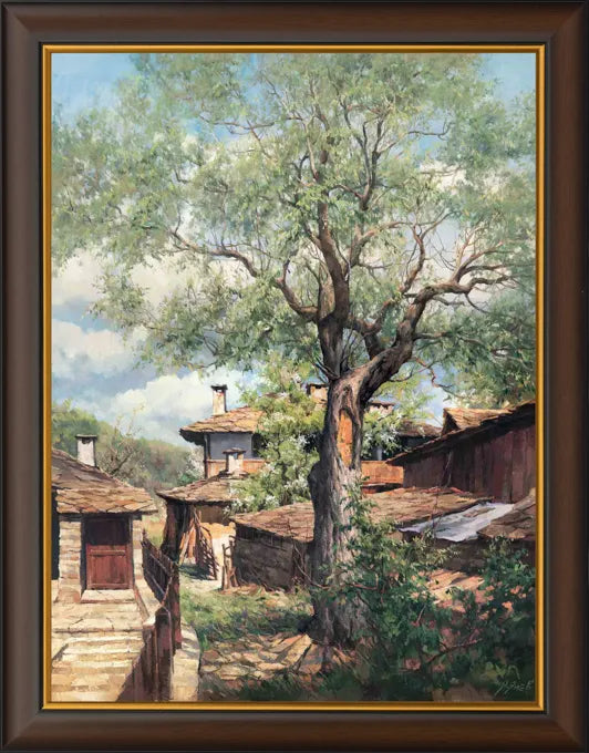 Code: 383 Rural landscape Houses with walnut trees, Bozhentsi village