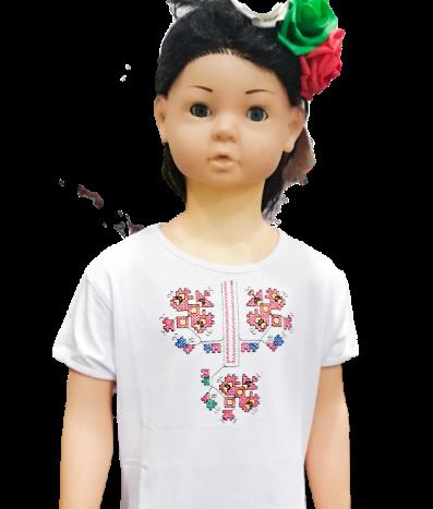 Детска бяла етно туника