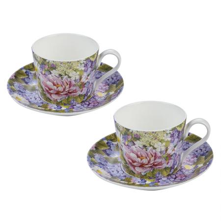 978629: Porcelain coffee set 2 cups + 2 saucers Daisies