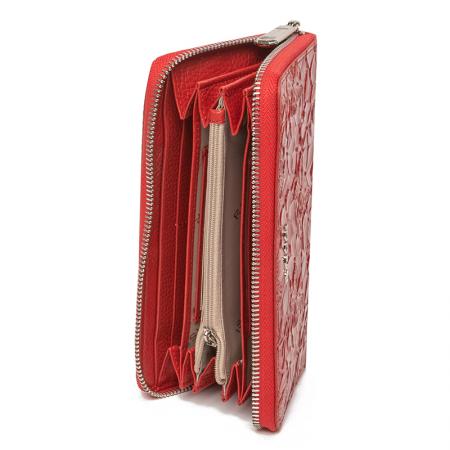 RSC0420: Women's purse red with flowers - ROSSI
