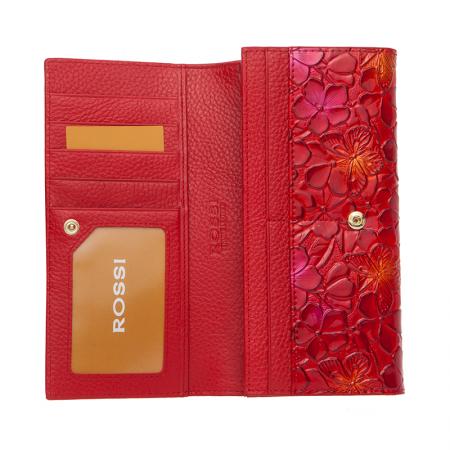 RSC0120: Women's purse, red with flowers - ROSSI