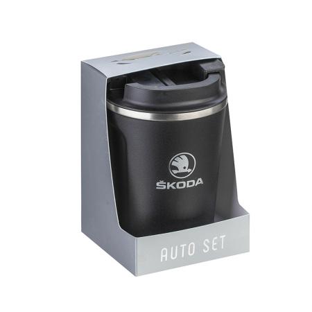 AS0405: SILVER FLAME thermo mug with Skoda logo