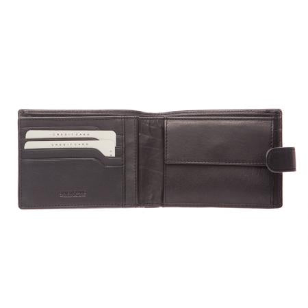 SFT0402: Men's black wallet SILVER FLAME - Buffalo collection