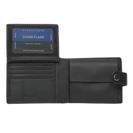 SFT1018: Men's wallet in brown SILVER FLAME - Button collection