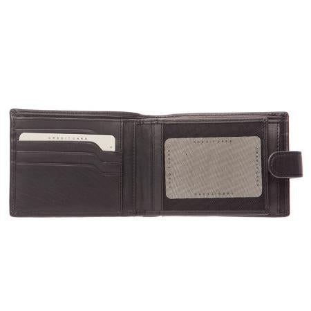 SFT0402: Men's black wallet SILVER FLAME - Buffalo collection