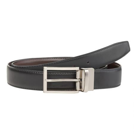 SFS-013S: Men's wallet and belt set made of genuine leather 100 cm. SILVER FLAME