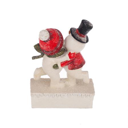 KN022: Christmas snowmen with the inscription - With friends the holiday is brighter!