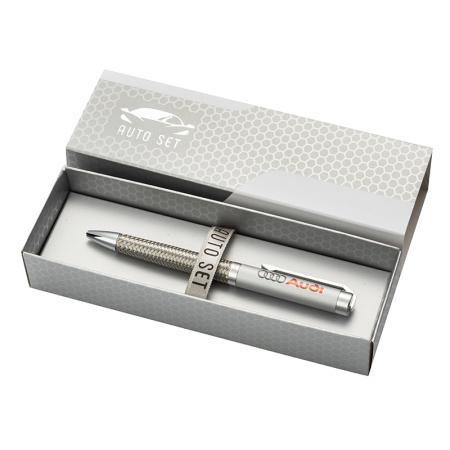 AS3403: SILVER FLAME pen with Audi logo