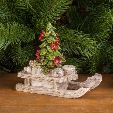 KN032: Christmas tree with sleigh