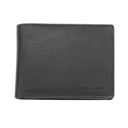 SFS-013S: Men's wallet and belt set made of genuine leather 100 cm. SILVER FLAME