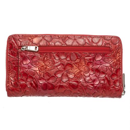 RSC0420: Women's purse red with flowers - ROSSI