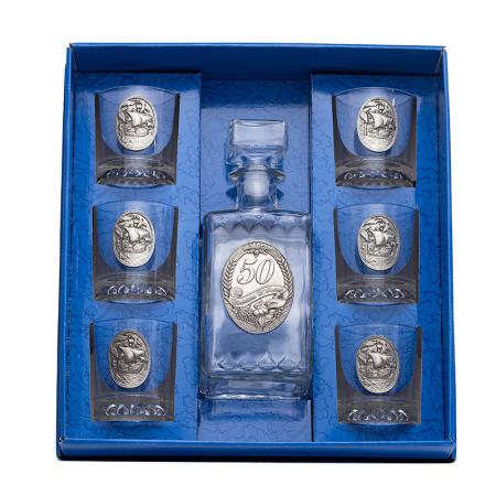 DG025 : Сет бутилка 50 год. + 6 чаши кораб