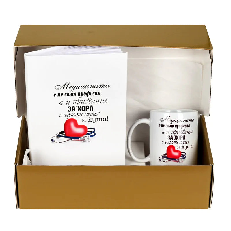 102255 : Gift set "Medicine is..." with a cup and a notebook