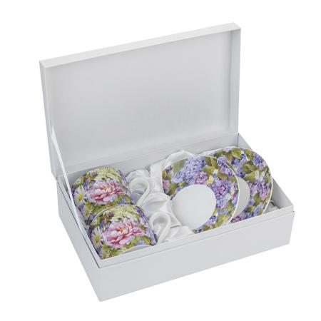 978629: Porcelain coffee set 2 cups + 2 saucers Daisies