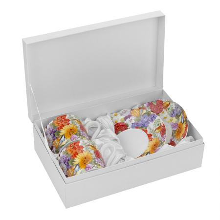 978329: Porcelain coffee set 2 cups + 2 saucers Sunflower