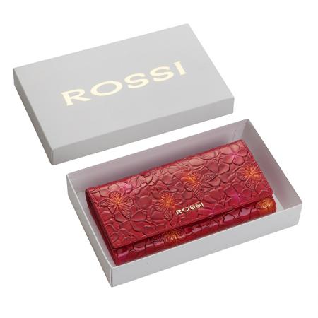RSC0120: Women's purse, red with flowers - ROSSI