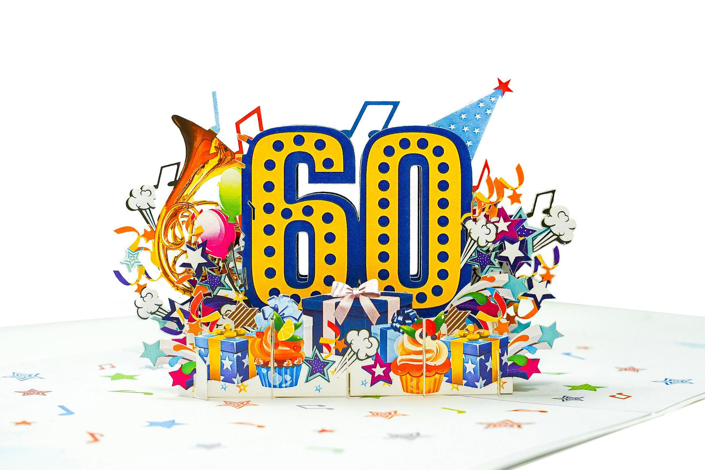 Поздравителна картичка Pop-up "60" 10743