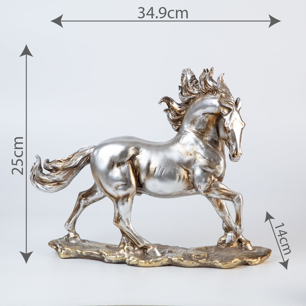 81029939 : Decorative horse statuette on a pedestal