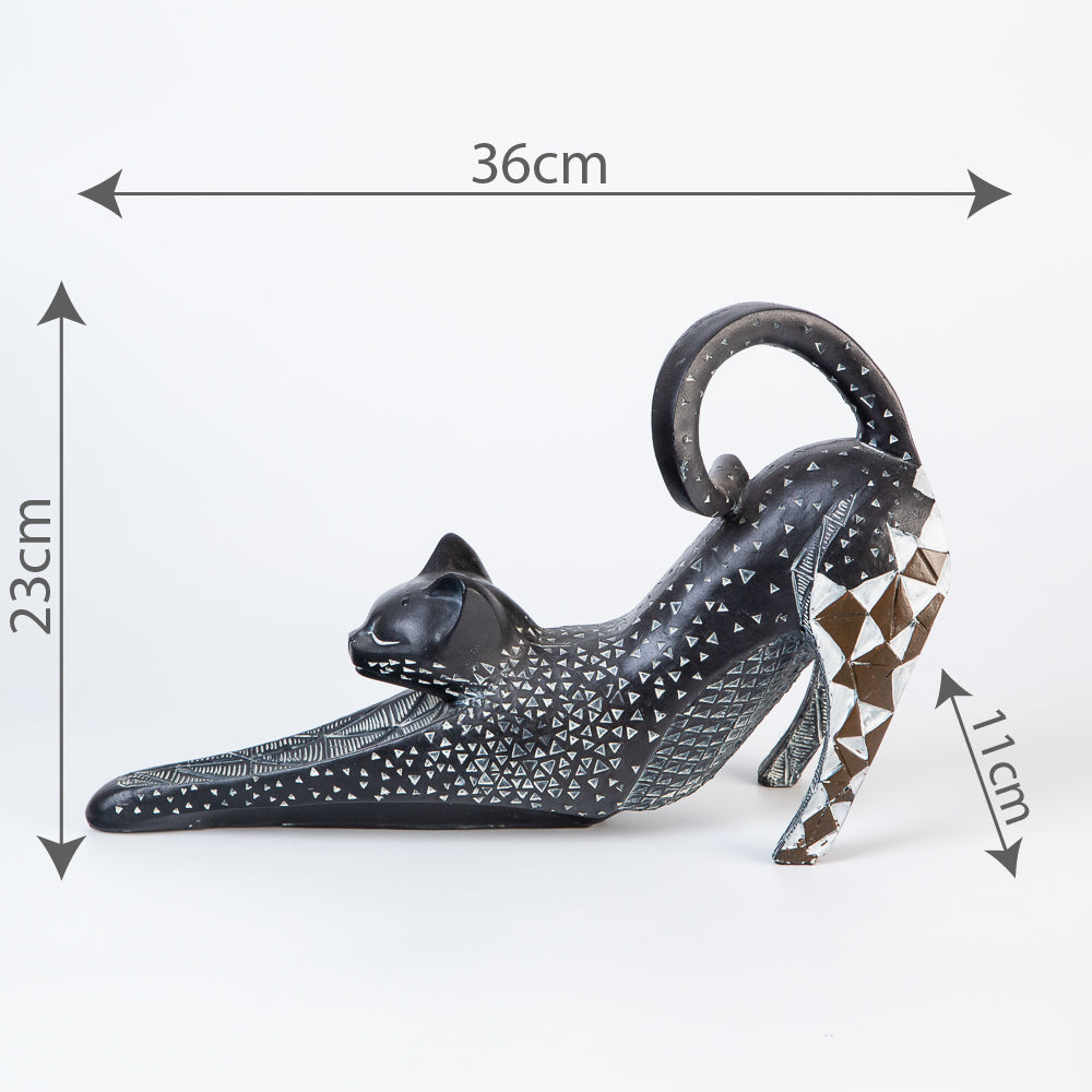 81026416 : Decorative cat statuette – White dots