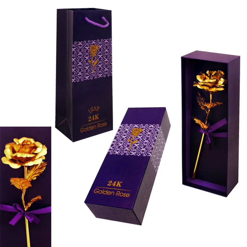 84737: "Golden Rose" in a box /with gift bag/