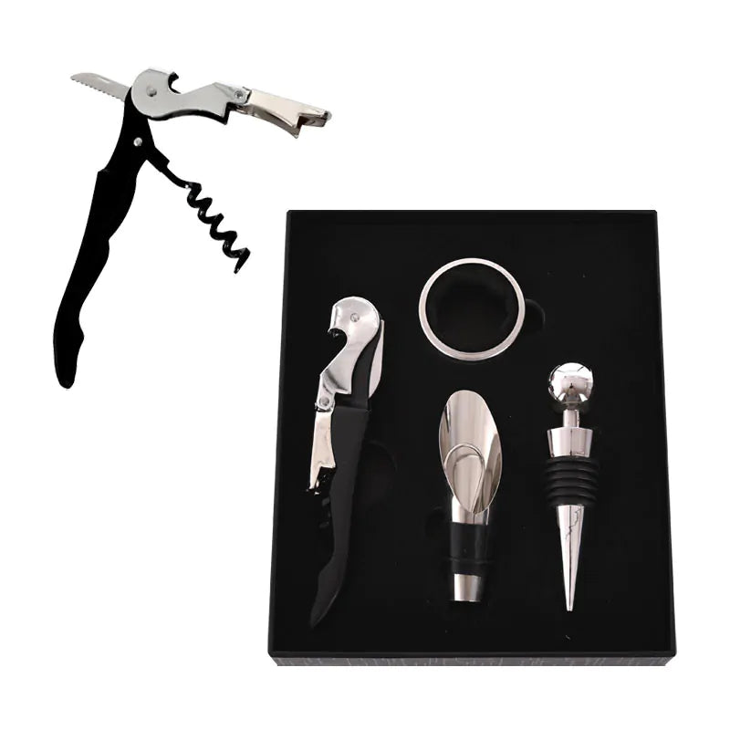 Stylish gift set "Happy Holidays" with wine accessories in a luxury box