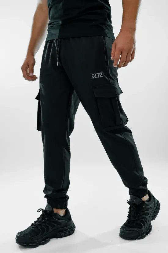 1904 Мъжки карго панталон – черен, удобна спортно-ежедневна кройка