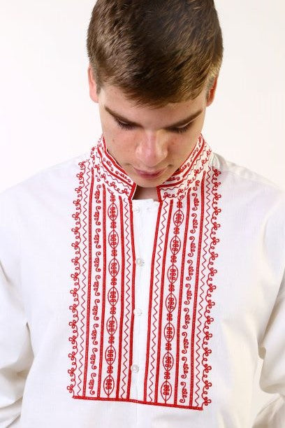 Мъжка родопска риза - бродирана