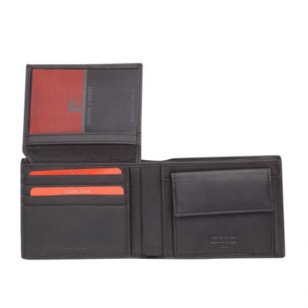 PCL02009: Men's black wallet PIERRE CARDIN - with vertical stripe