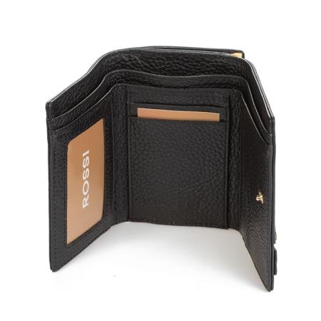 RSC0013: Small women's purse, color Black with butterfly ROSSI