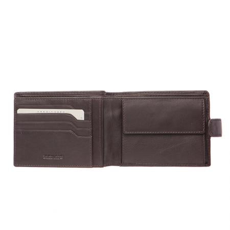 SFT0419: Men's dark brown wallet SILVER FLAME - Safari collection