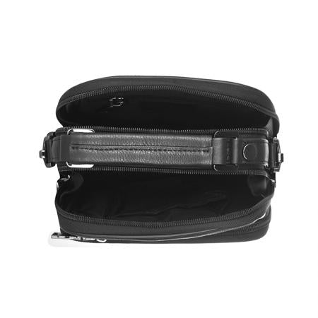 SFH03: Мъжка черна кожена чанта SILVER FLAME