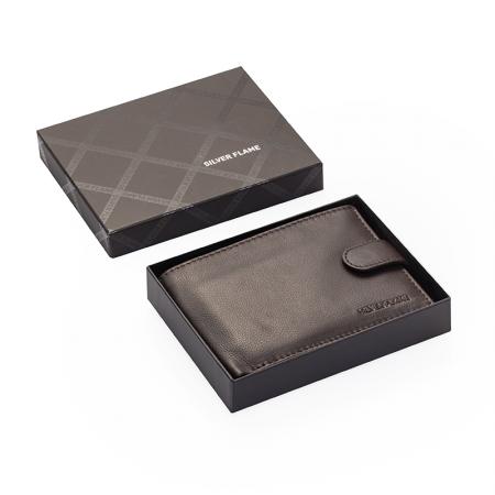 SFT0419: Men's dark brown wallet SILVER FLAME - Safari collection