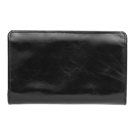 RSC3435: Дамско портмоне черно с гладка кожа - ROSSI
