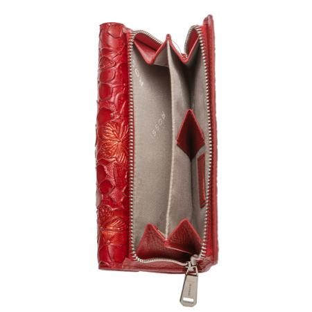 RSC3420: Дамско портмоне цвят червен с цветя - ROSSI
