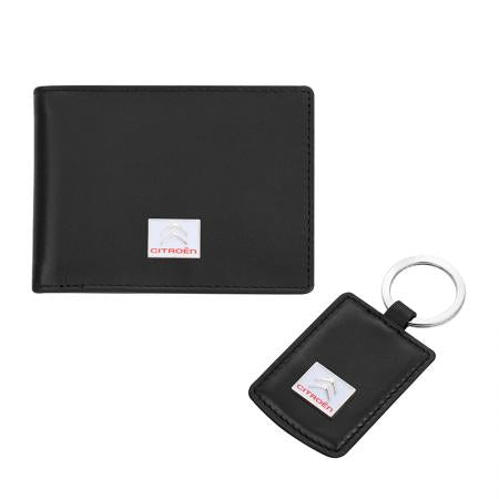 AC003: Set of key ring and document case SILVER FLAME with Citroen logo