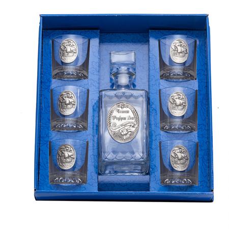 DG023 : Сет бутилка ЧРД + 6 чаши кораб
