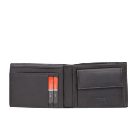 PCL02009: Men's black wallet PIERRE CARDIN - with vertical stripe
