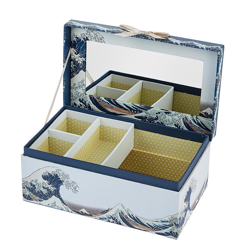 959251 Jewelry box with mirror - design Hokusai Wool