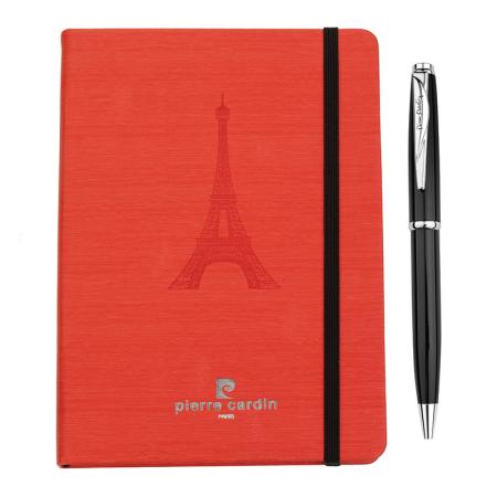 PCZ02: PIERRE CARDIN red notebook and pen set